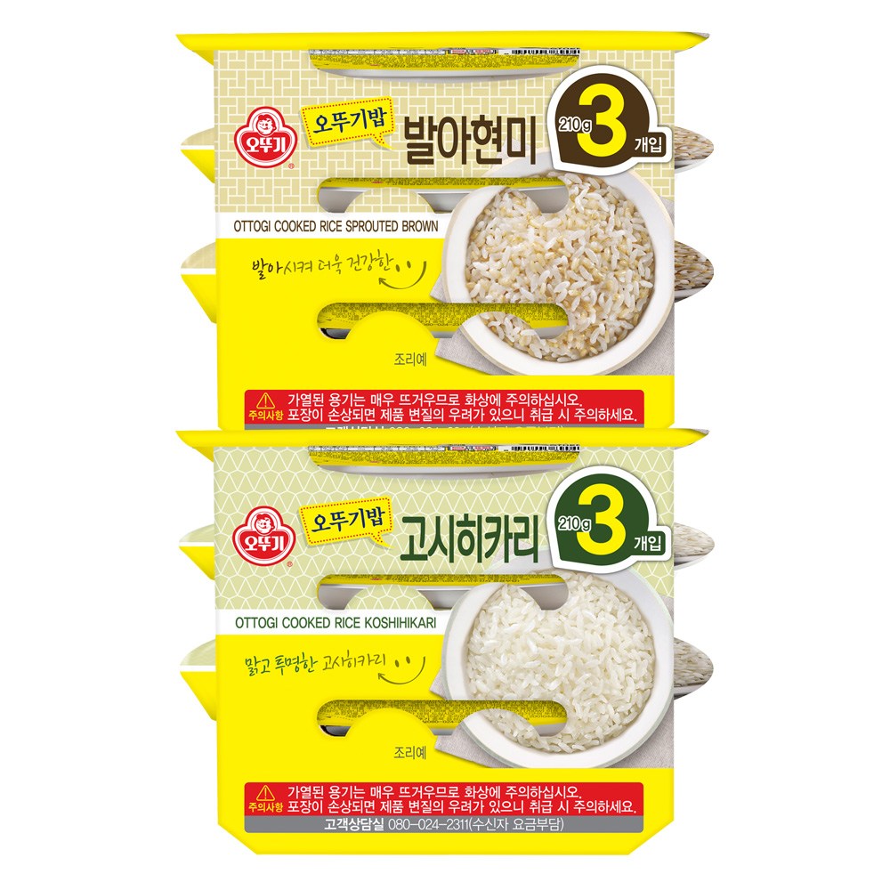 오뚜기밥 고시히카리 210g 18개+발아현미 210g 18개(총 36개) 43,900원