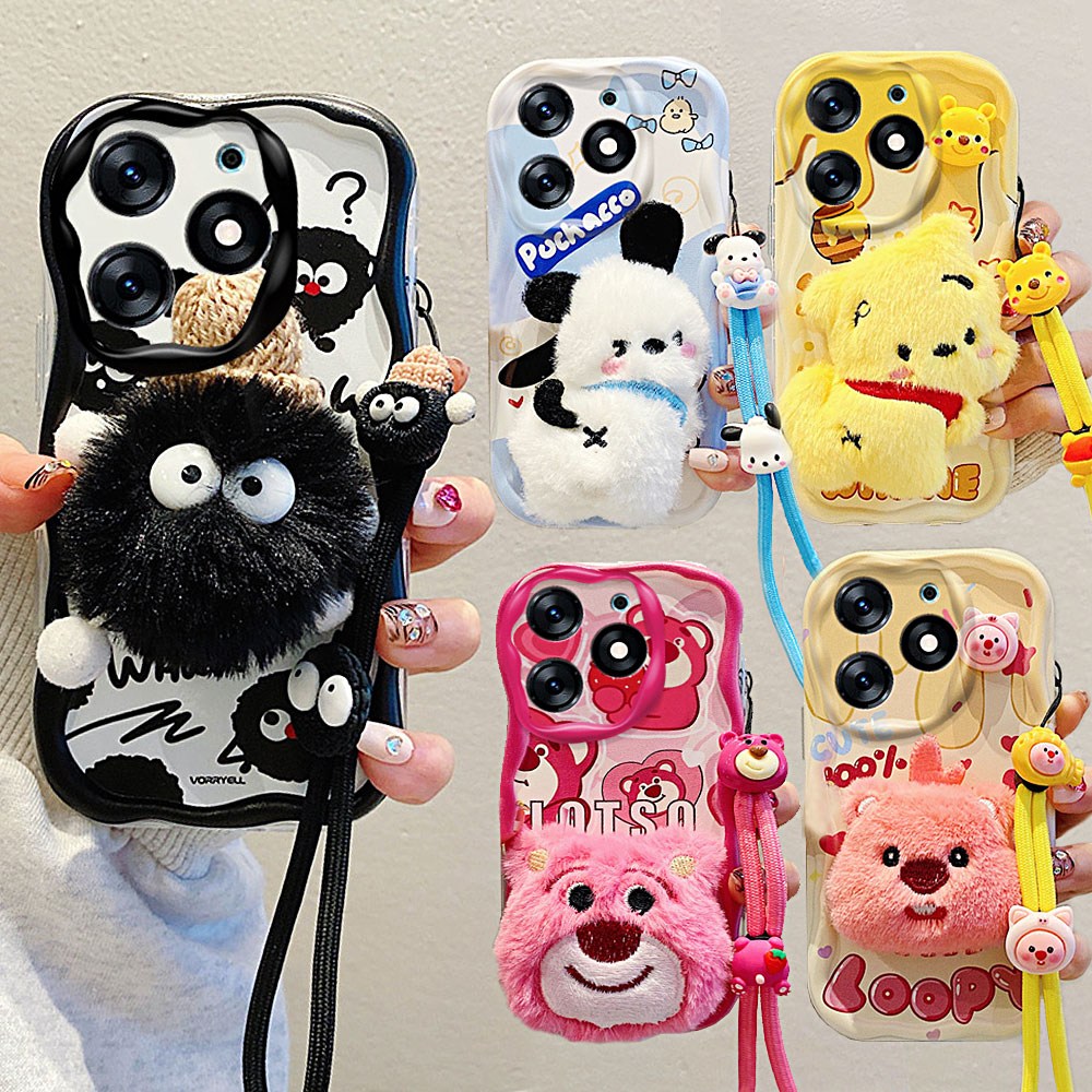 갤럭시 a24 a23 a21s a14 a13 a12 귀여운 고양이 곰돌이 강아지 캐릭터 인형 스트랩 실리콘 물결 케이스 5,900원