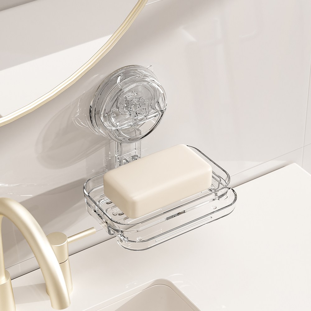 욕실 흡착식 무타공 흡착컵 비누트레 이수납 선반, 투명, 1개 5,150원