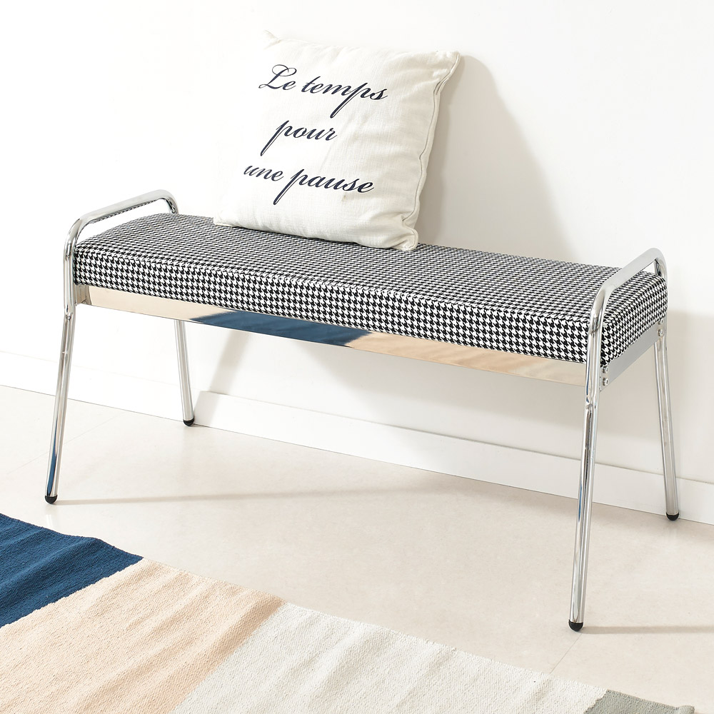 리빙위즈 플리시 롱 벤치 의자, 패턴, 1개 55,900원