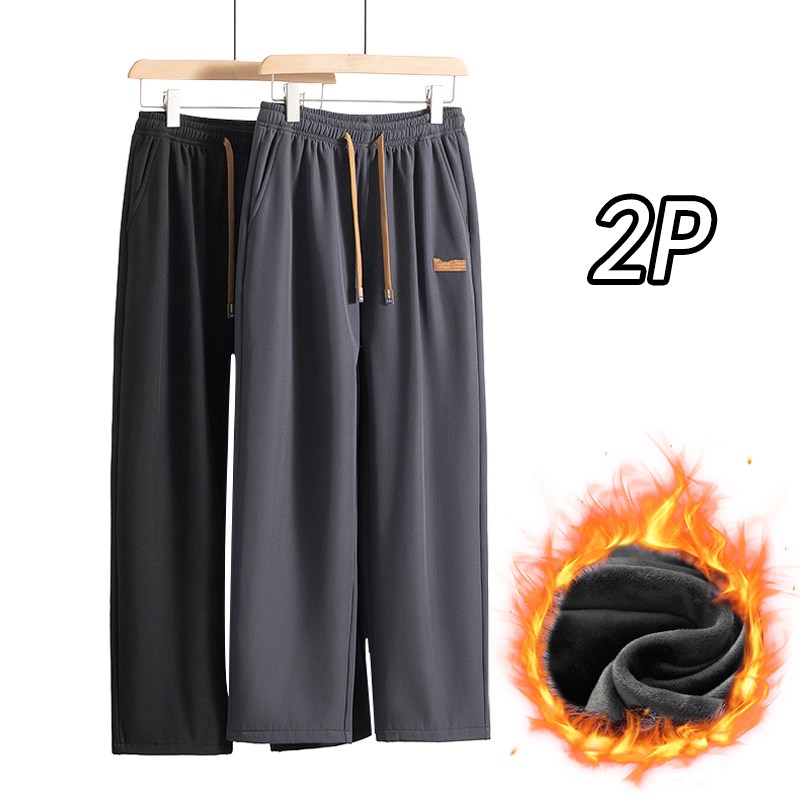 2장 세트 기모 트레이닝 스트레이트 일자 팬츠 추동 캐주얼 바지 8,800원