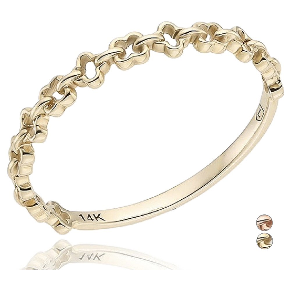 로이드 여성용 트리오 네잎클로버 패턴 14K 골드 반지 + 쇼핑백 429,000원