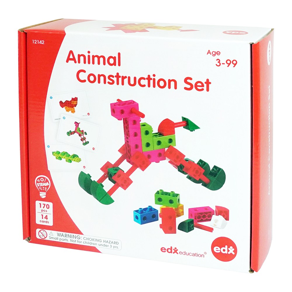 EDX 12142 수세기 링킹큐브 멀티스냅큐브 동물만들기 활동카드세트, 1개 66,200원