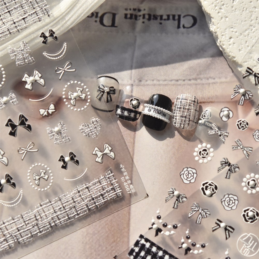 키라데이 트위드 리본 3D 네일스티커, 1개, 모노트위드 9,500원