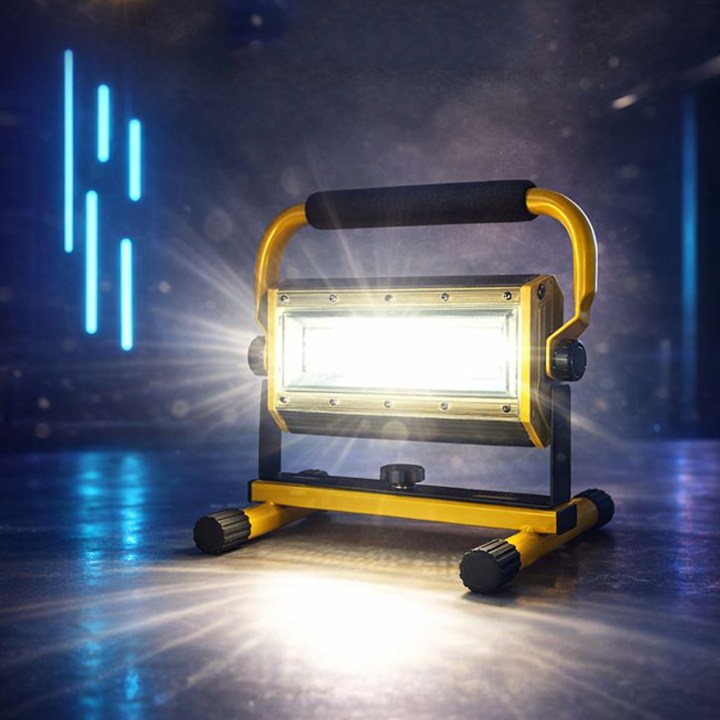 100W 충전식 무선 LED 투광기 투광등 랜턴 조명 작업등 공사장 야간작업 야외 조명 49,900원