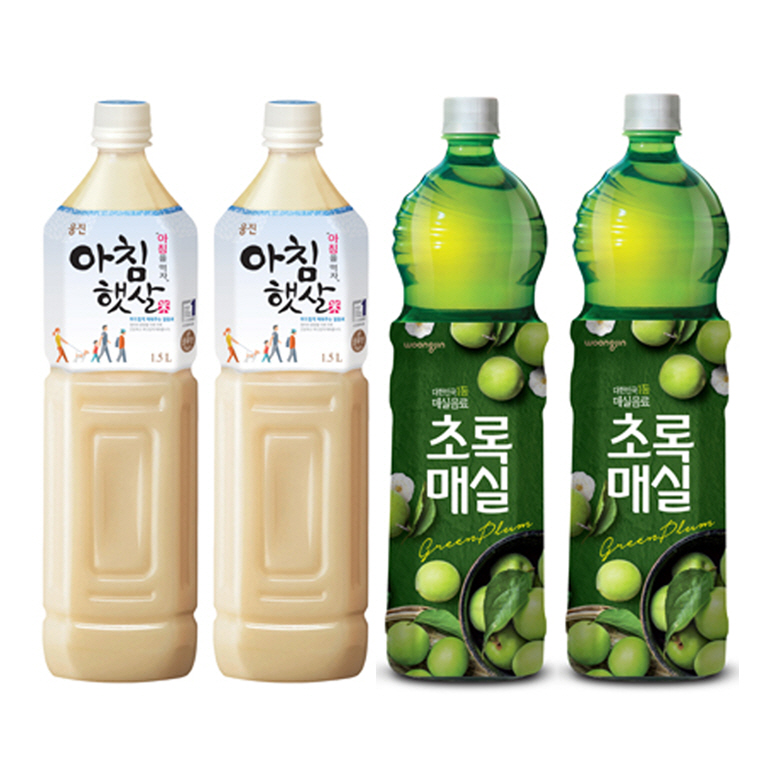 [마시자몰] 웅진 종합음료 1.5L 아침햇살 + 초록매실 2개씩, 1.5L 15,900원