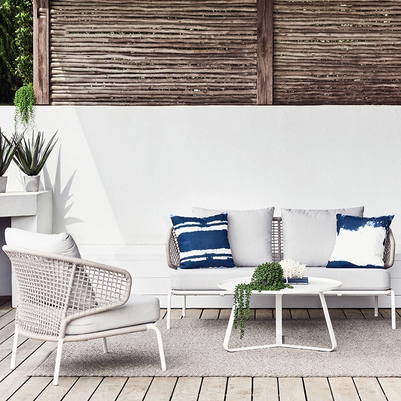 내추럴 원목 로프 엮음 야외 소파 의자 정원 테라스용 야외 정원 가구 518,400원