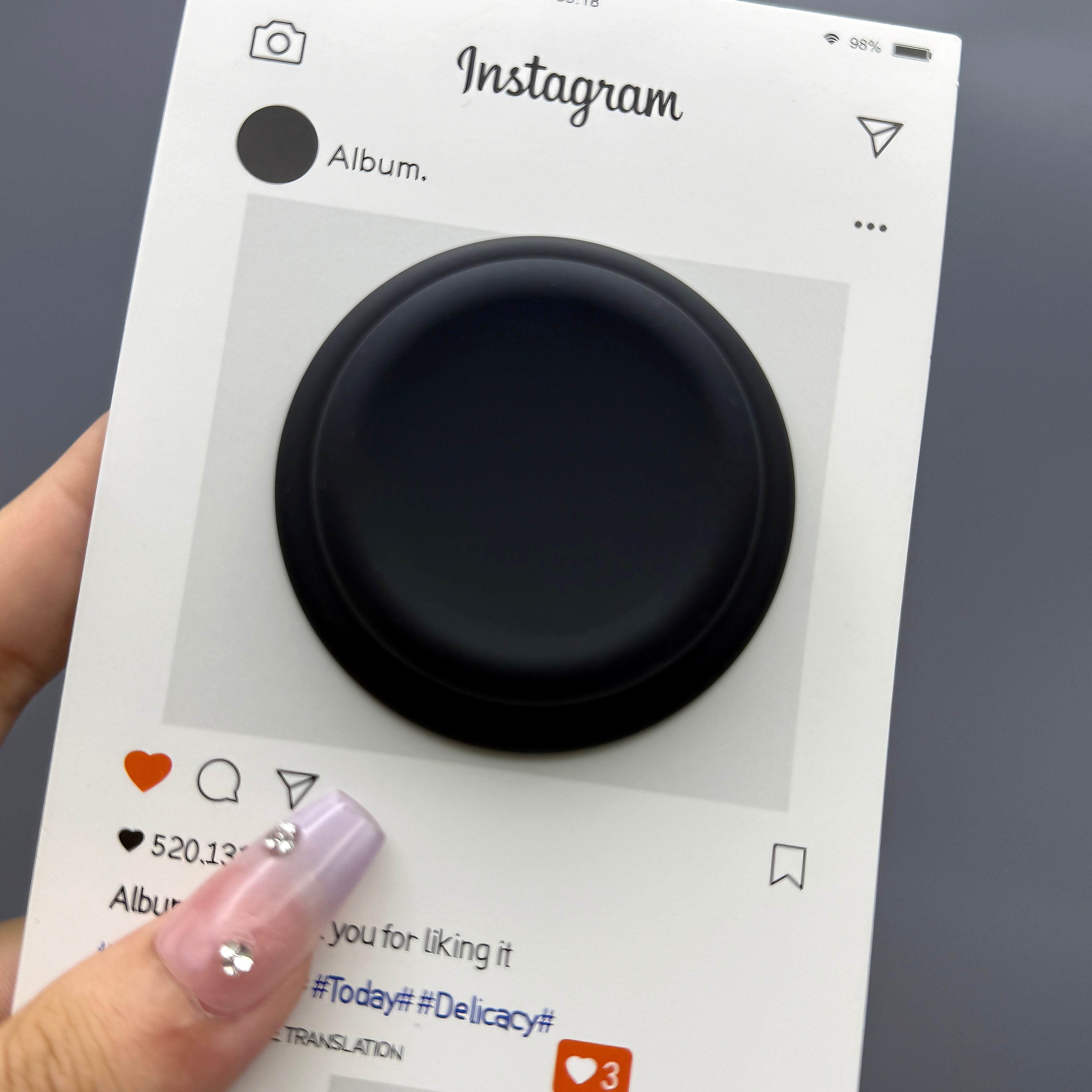 SUKI 자력강화 투명 하트 맥세이프 호환 그립톡, 블랙 16,000원