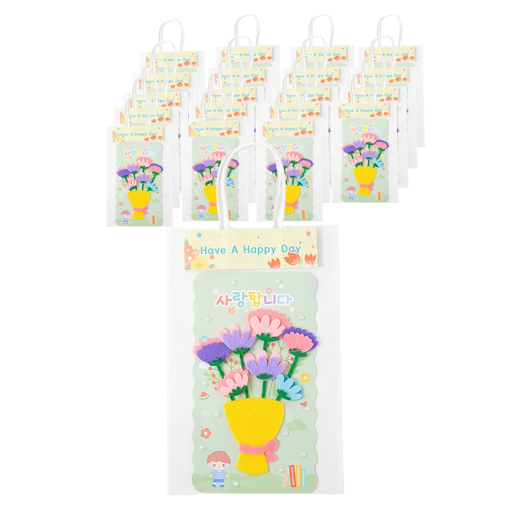 민화샵 입체 꽃다발 카드 만들기 세트, 카네이션 꽃다발(I230066D), 20세트 34,000원