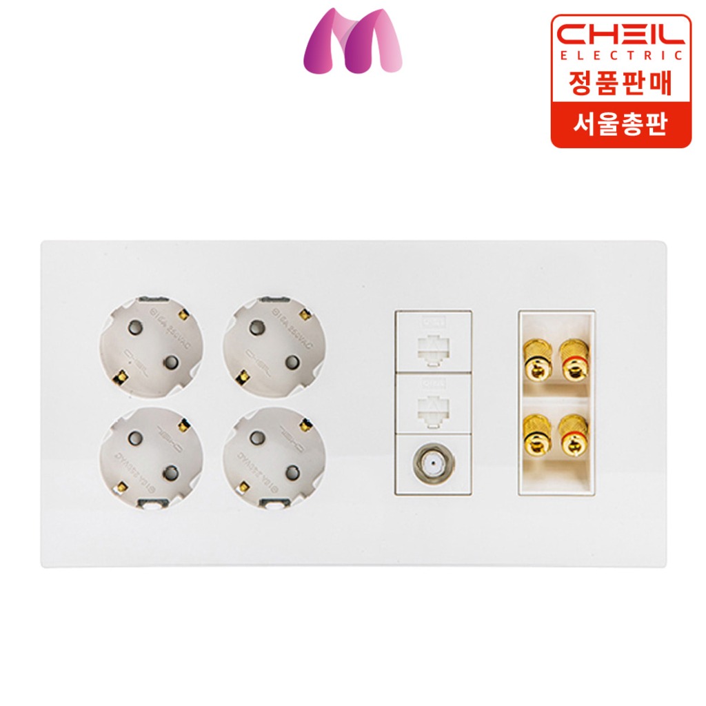 제일전기 디노 통합수구 4개용 콘센트4구(좌)+8P2구+CATV2방+바나나잭2구 세트, 1개 43,100원