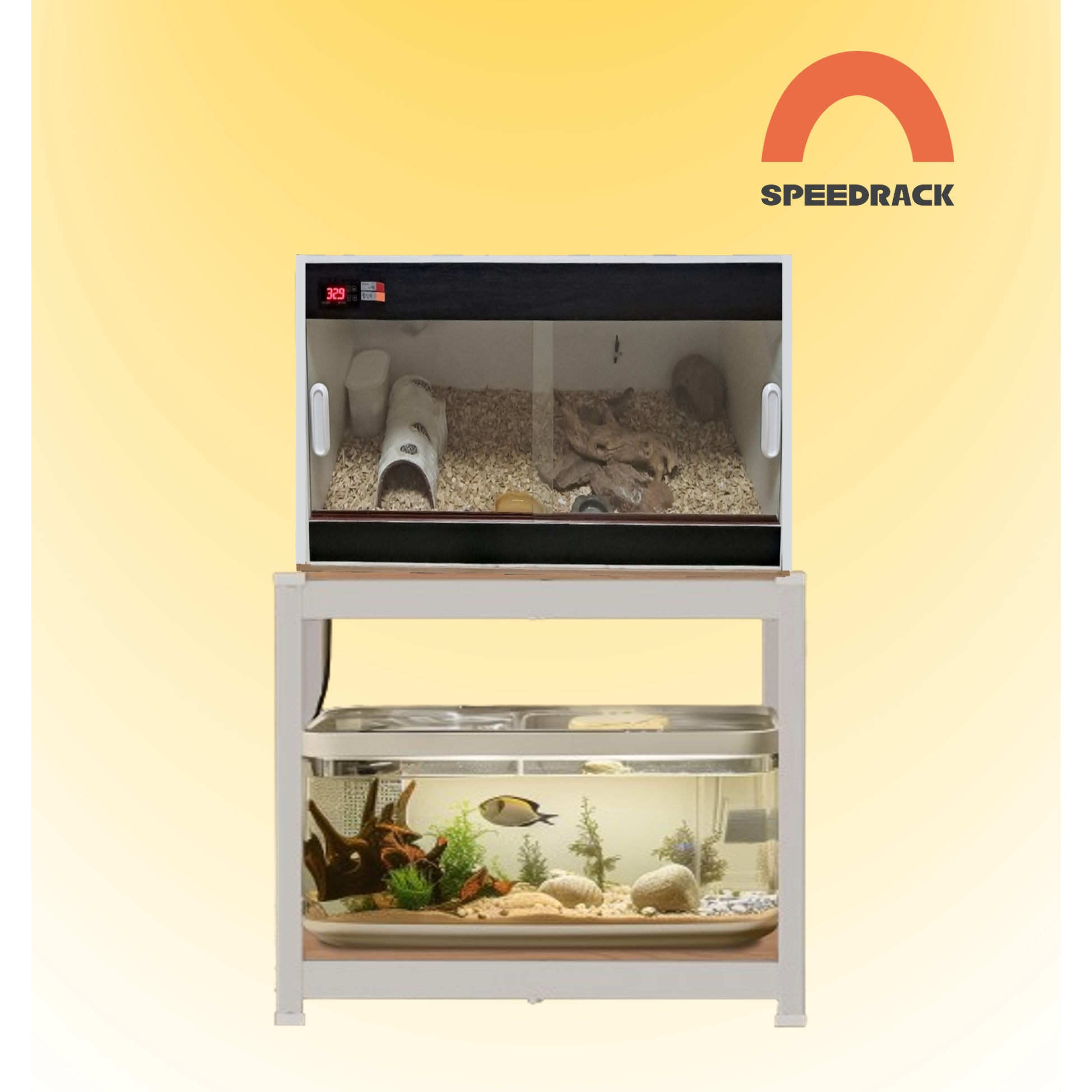 사육장 축양장 선반 받침 철제 조립식 2자 3자 광폭, 1세트, 블랙 높이600 2단 56,200원