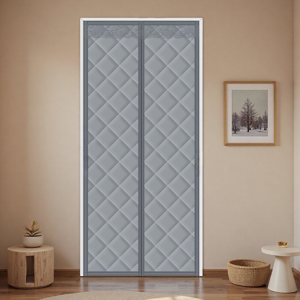 Miri&Ju 두꺼운 패딩 외풍차단 방한 자석커튼 양문형, 기본형 22,500원