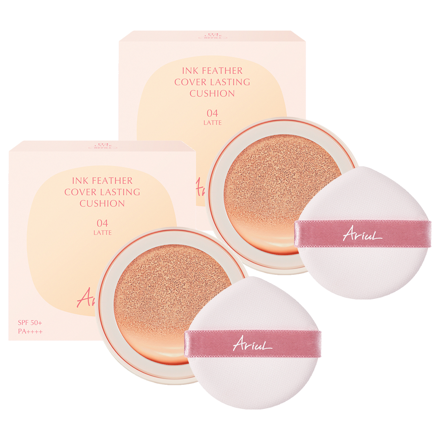 아리얼 잉크 피더 래스팅 쿠션 SPF 50+ PA++++ 리필 15g, 04호 라떼 23호, 2개 38,000원