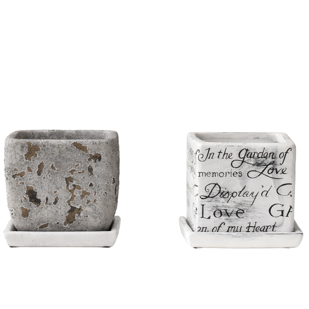 모던레시피 빈티지 사각 소형 도기 화분 받침 세트 감성 인테리어, 1개, 빈티지 텍스쳐 14,900원