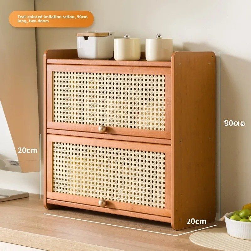 일본식 원목 식탁 사이드보드 주방 컵 수납함 조미료 보관함 홀더 수납 랙 커피 테이블 상단 선반 수납장 52,000원