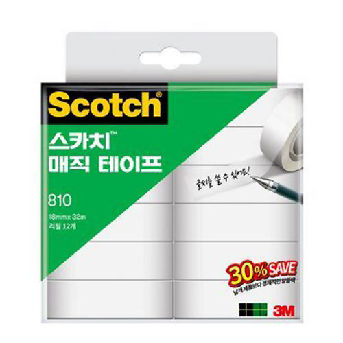 3M 스카치 매직 테이프 #810R-12(18x32) 세이빙 팩 30% 23,680원