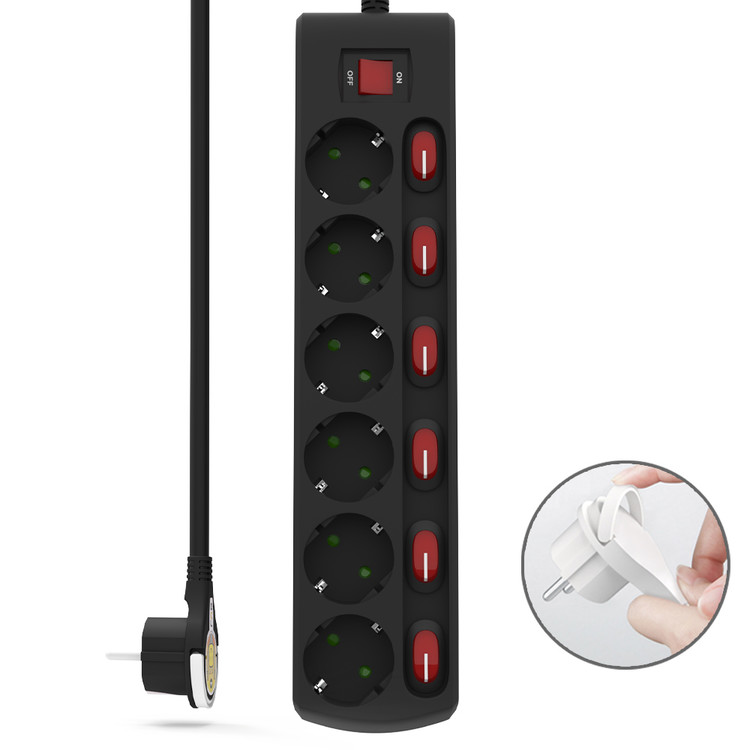 러그박스 3/4/6구 개별 화이트 1.5미터 / 3미터 이지콕 납작 플러그, 1.5m, 블랙, 1개 18,900원