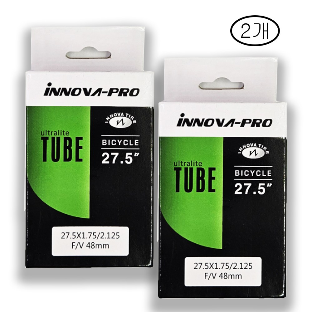 이노바 MTB 경량 자전거 튜브 26인치,27.5인치X1.75/2.125 프레스타 벨브48mm, 2개 14,500원