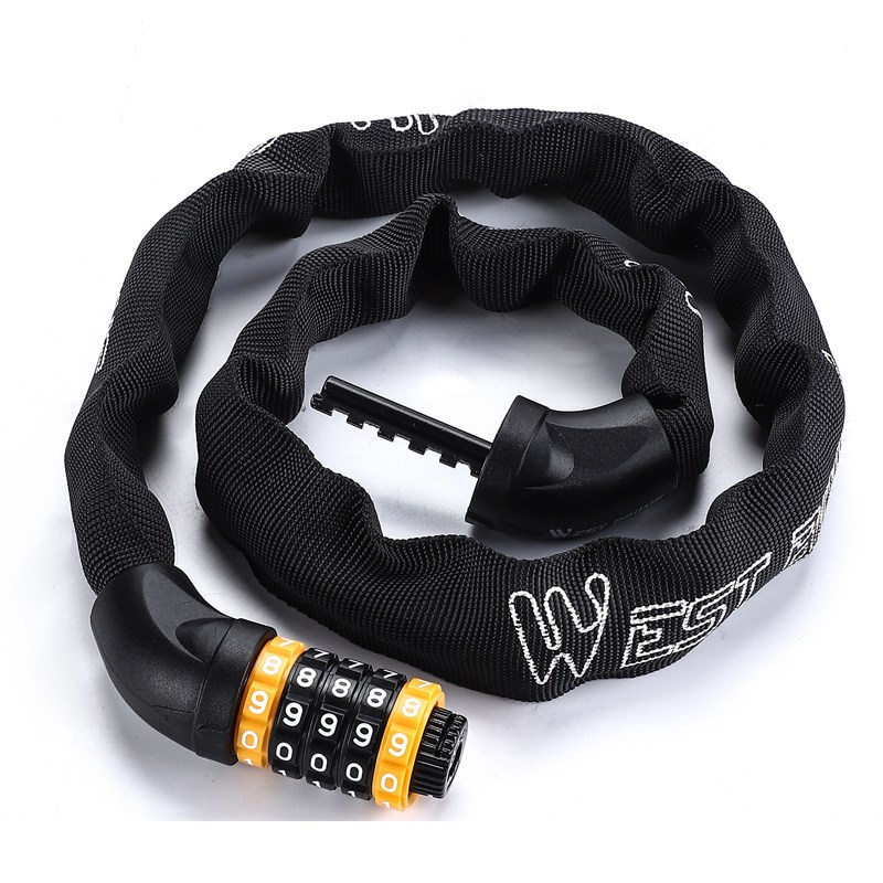 WEST BIKING 자전거 자물쇠 5자리 비밀번호 강력 방범 체인 잠금쇠 Black, 1개, 블랙 120CM 23,600원
