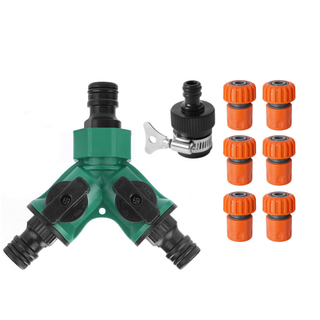 한수 Y자 3구 밸브형 호스 분배기세트 호환 호스 19mm-23mm, 멀티(혼합색상), 1세트 13,550원