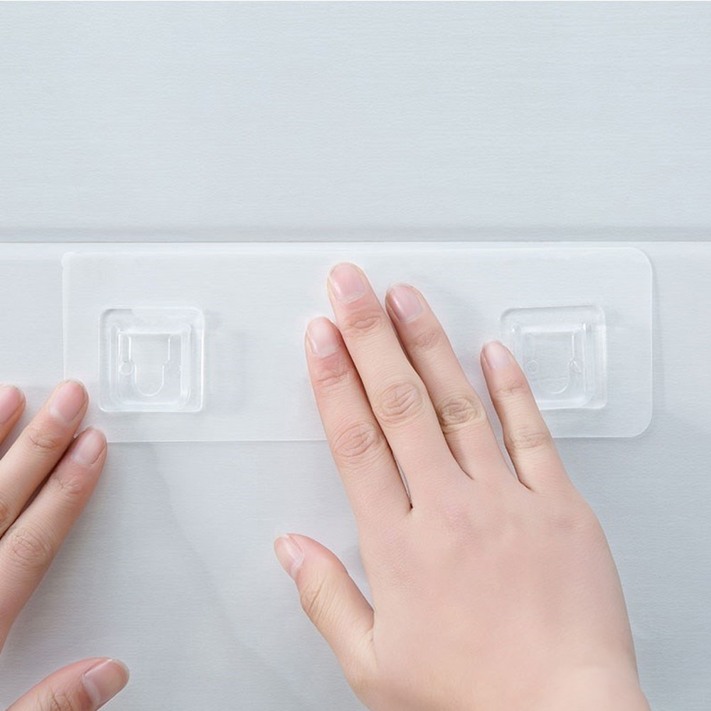 이지유 못없이 무타공 매직후크 버클형 2구 접착식 투명 멀티탭 정리 부착, 가로형, 10개 7,800원