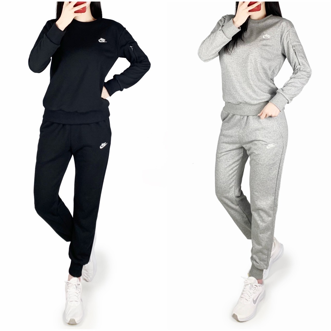 나이키 쭈리 포켓 면 맨투맨 조거 트레이닝 세트 남여공용 봄신상 단체 커플 AO 88,000원