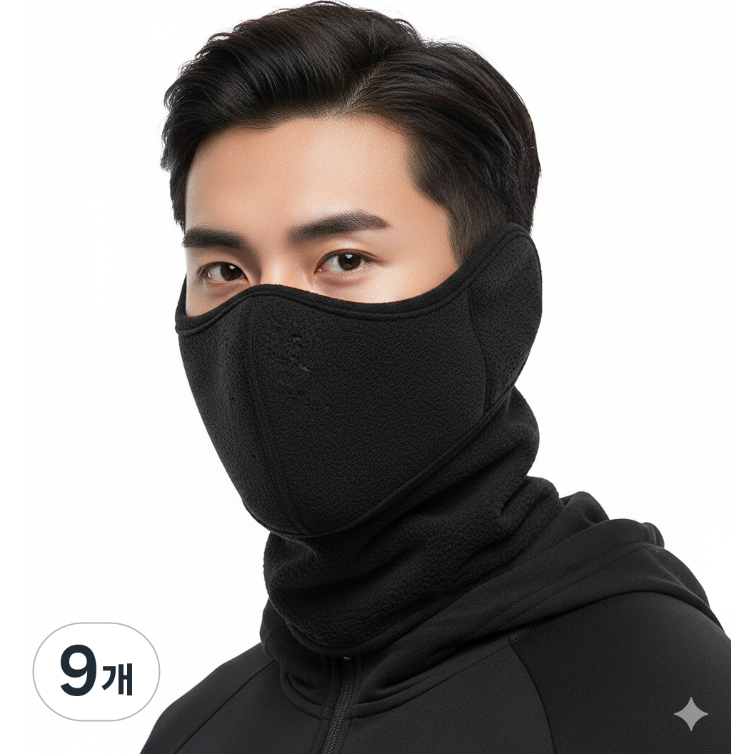 슈스페이스 KC인증 방한마스크 귀마개마스크 겨울용마스크 1+1+1, 9개, 블랙+블랙+그레이 35,100원