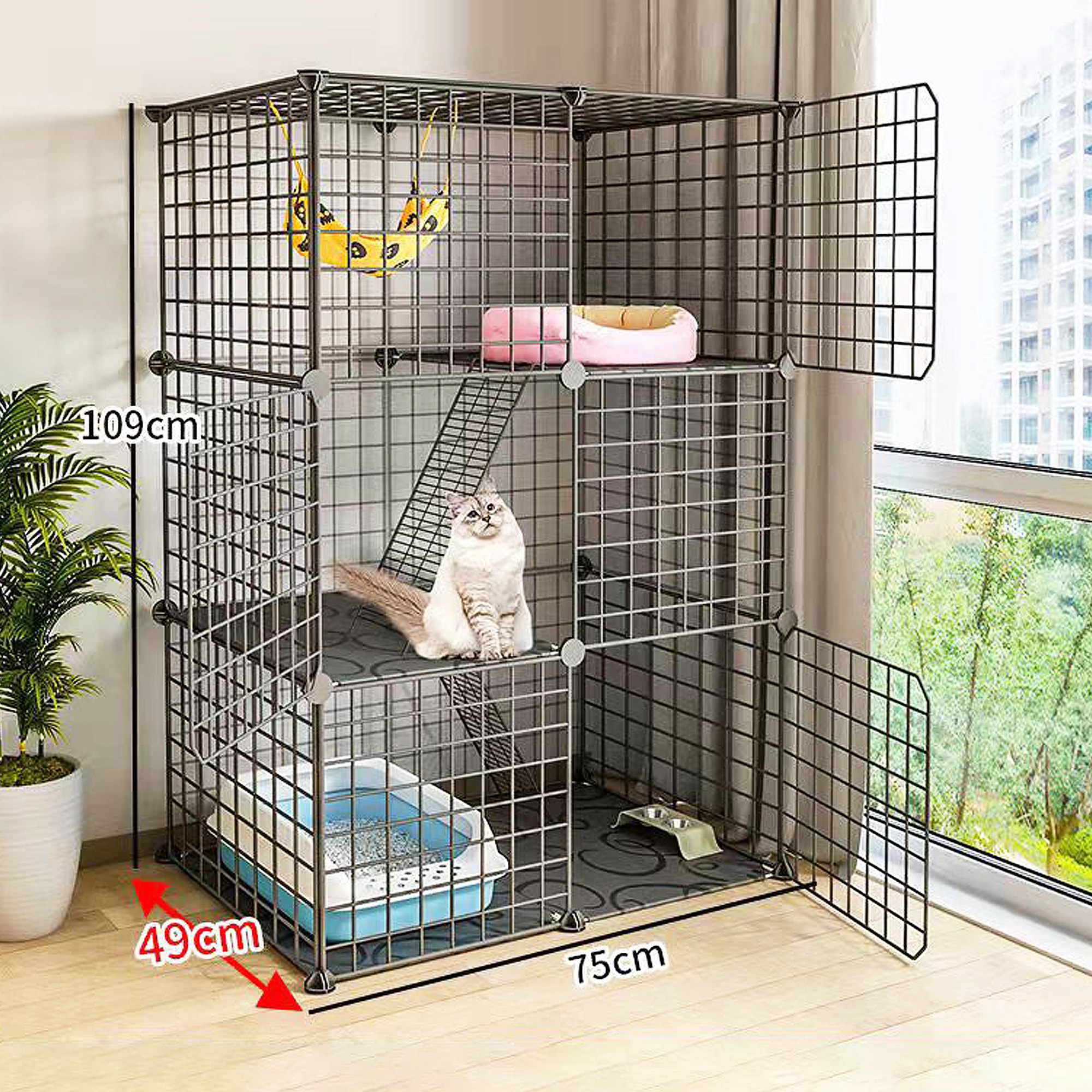 Fowod 고양이 철장 반려동물 빌라 대형 케이지 39,900원