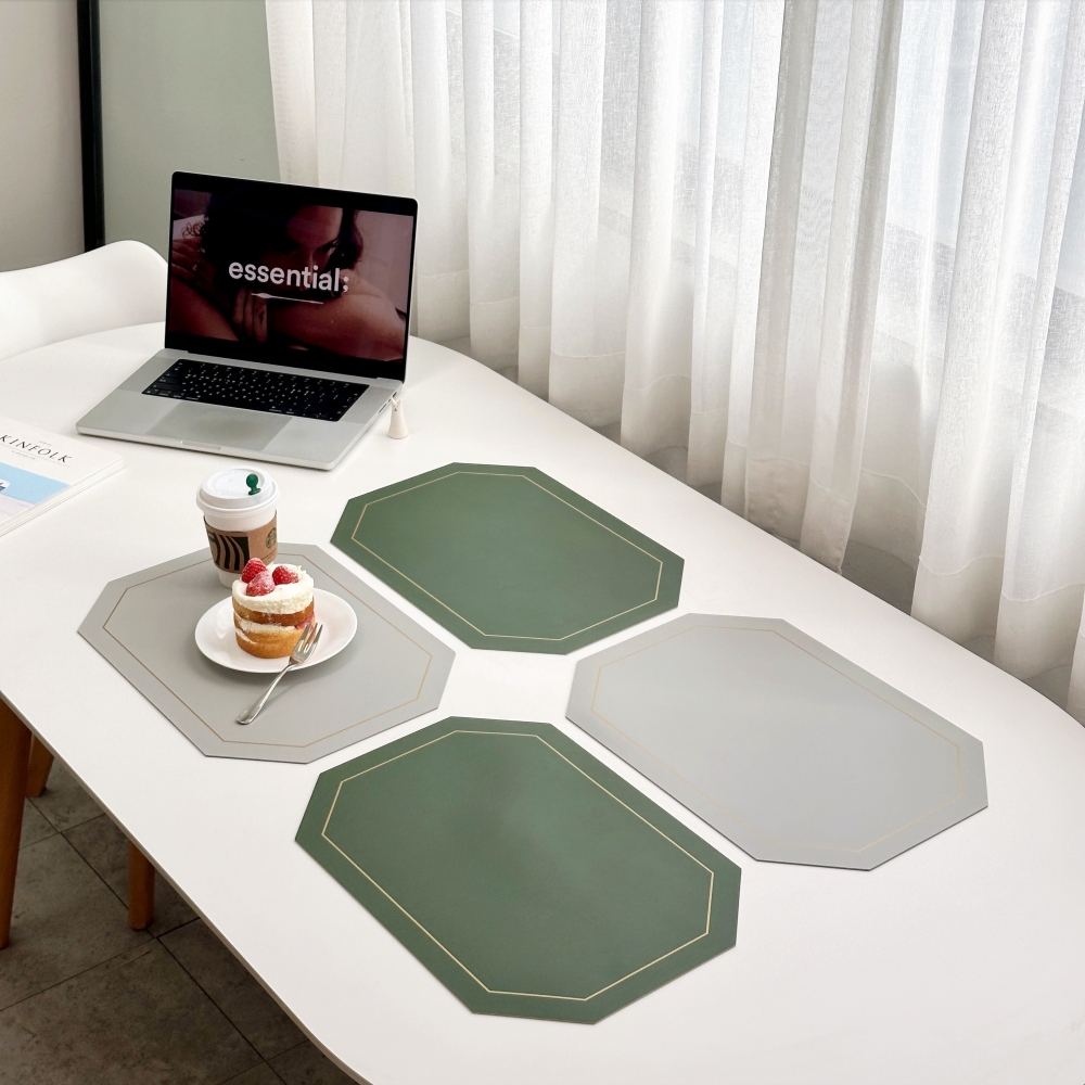 브리뷰 노르딕 양면 식탁매트, 올리브그린 + 그레이, 43 x 30 x 1.8cm, 4개 10,990원