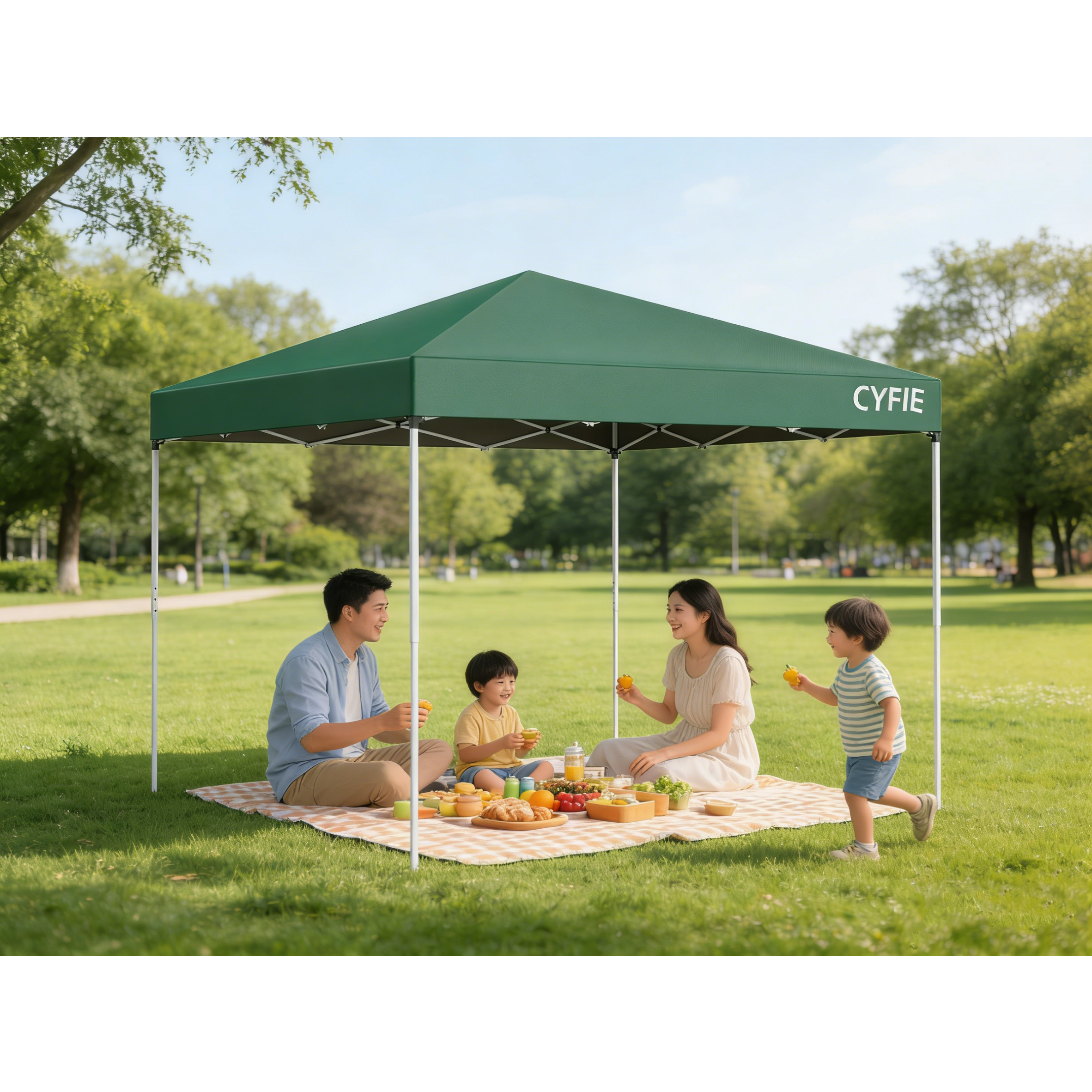 텐트 캠핑 원터치 텐트 천둥천막 접이식 캐노피 천막 지붕형 몽골텐트 접이식 캐노피차양막 행사용 방수 텐트 캠핑 타프 대형 2X2 여름 4-6 인용, 그린 71,300원