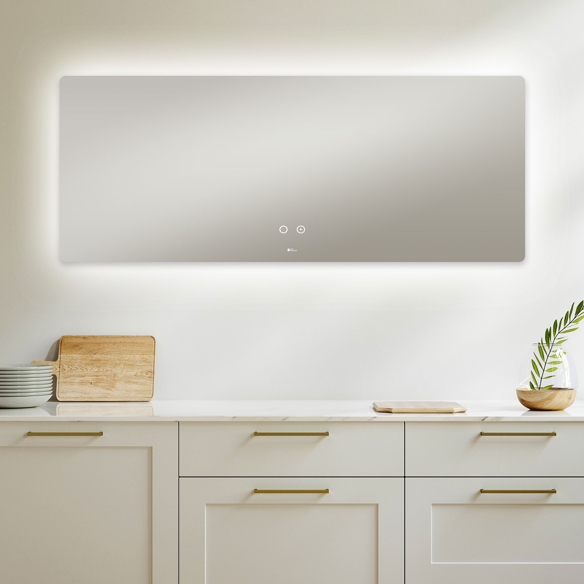 헤이미러 LED 간접 조명+살균 거울 - 긴사각형 305,000원