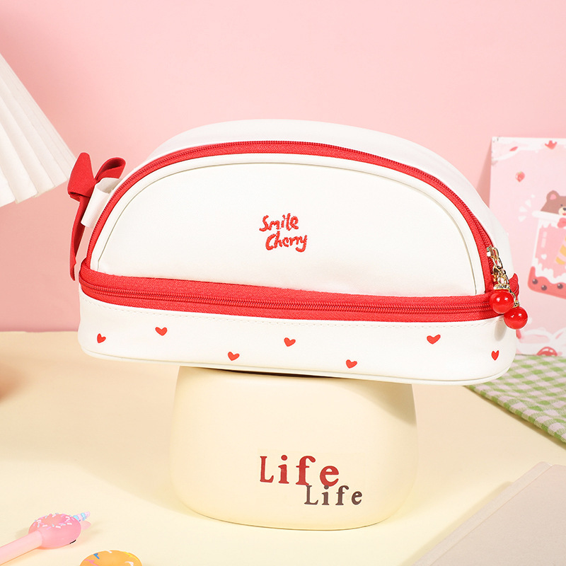 이수문화사 귀여운 필통 대용량 파우치, 1개, 스마일체리 13,900원