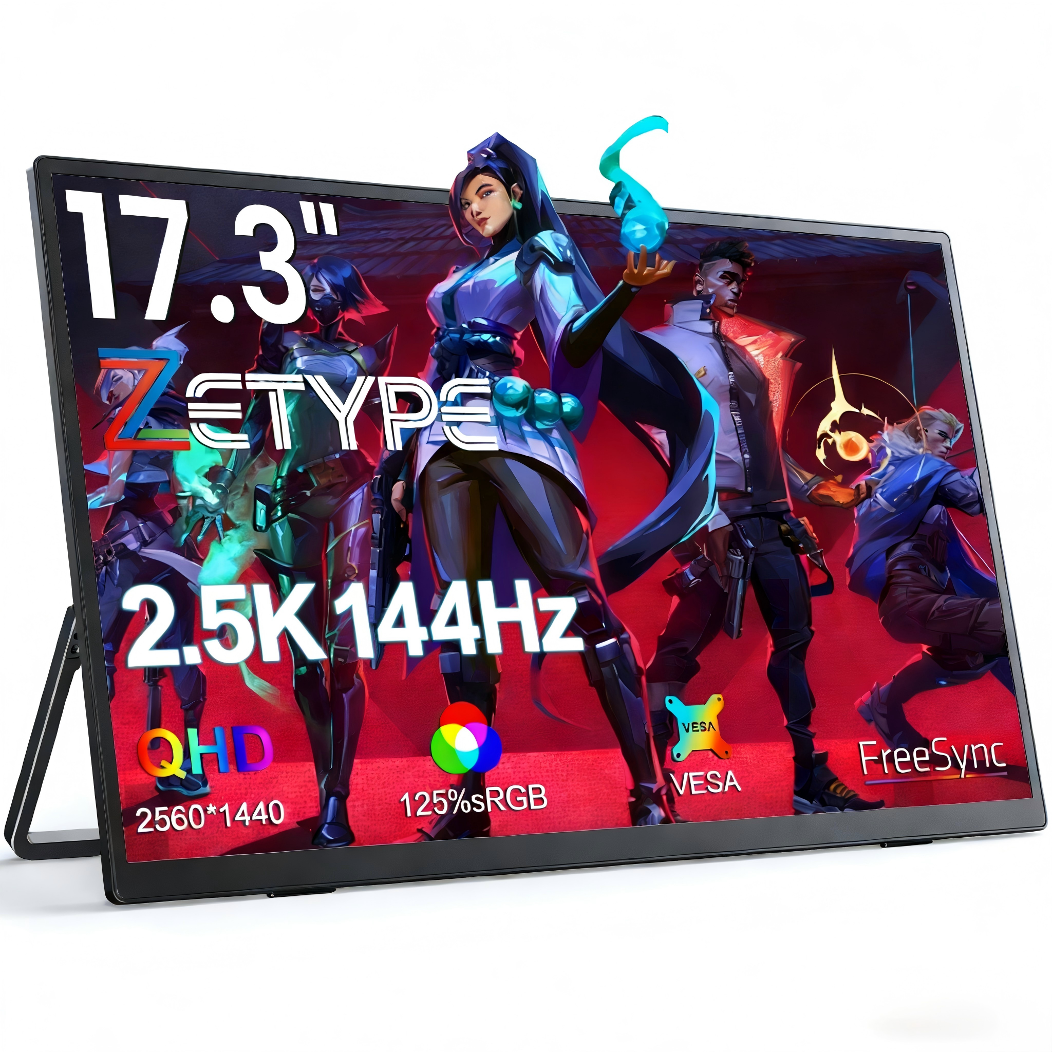 제타입 17.3인치 HDR 게임용 포터블 모니터 DEX 초슬림 휴대용 모니터 매트 스크린 캠핑용, 2.5K, 43.94cm 279,000원