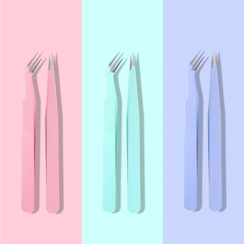 미세핀셋 다꾸 정밀 핀셋 일자형 커브형, 2개, 퍼플 8,900원