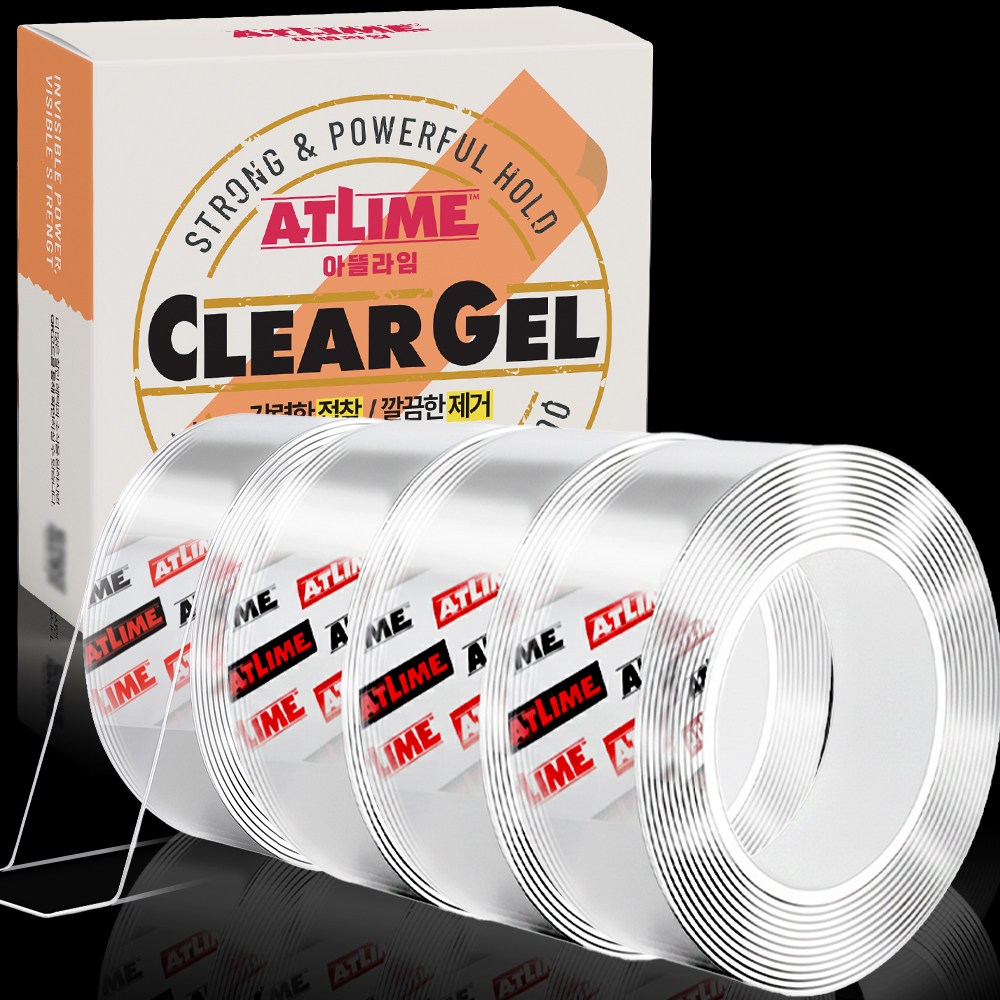 아뜰라임 클리어겔 자국없는 초강력 실리콘 양면 테이프 3cm x 5m 9,980원