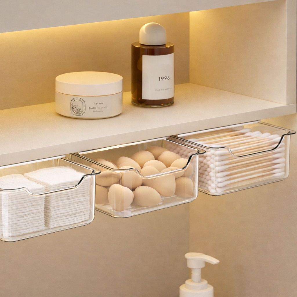 모노피커 부착식 슬라이딩 서랍 화장솜 면봉 정리함 9,880원