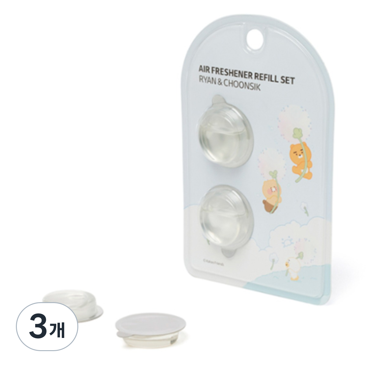 카카오프렌즈 모니터방향제 리필, 춘식이 라이언 카카오프렌즈 네비게이션방향제 호환, 3개 20,430원