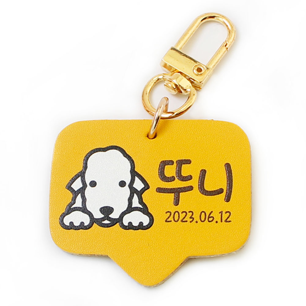 반려동물 고리형 인식표 강아지 외출용 이름표, 옐로우, 1개 9,800원