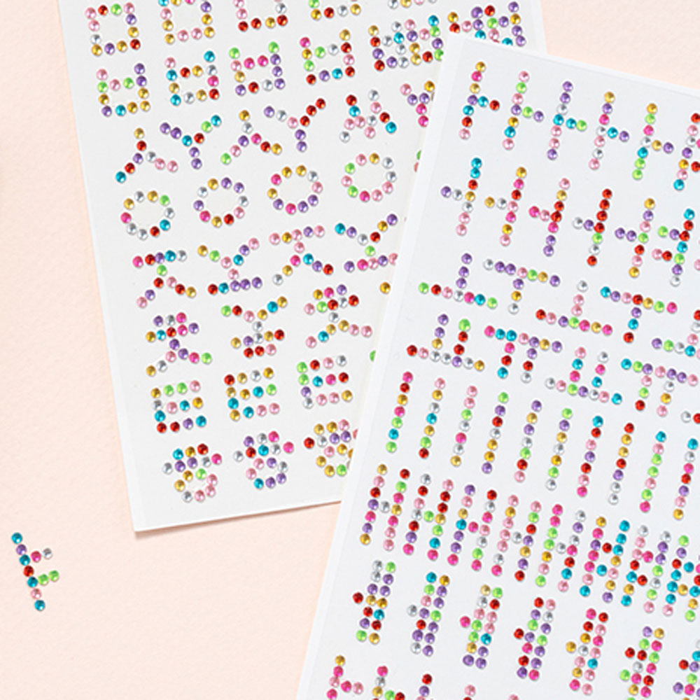 바오바론 한글 자음 모음 스티커 보석 큐빅 다꾸 어린이 비즈 스티커 800원