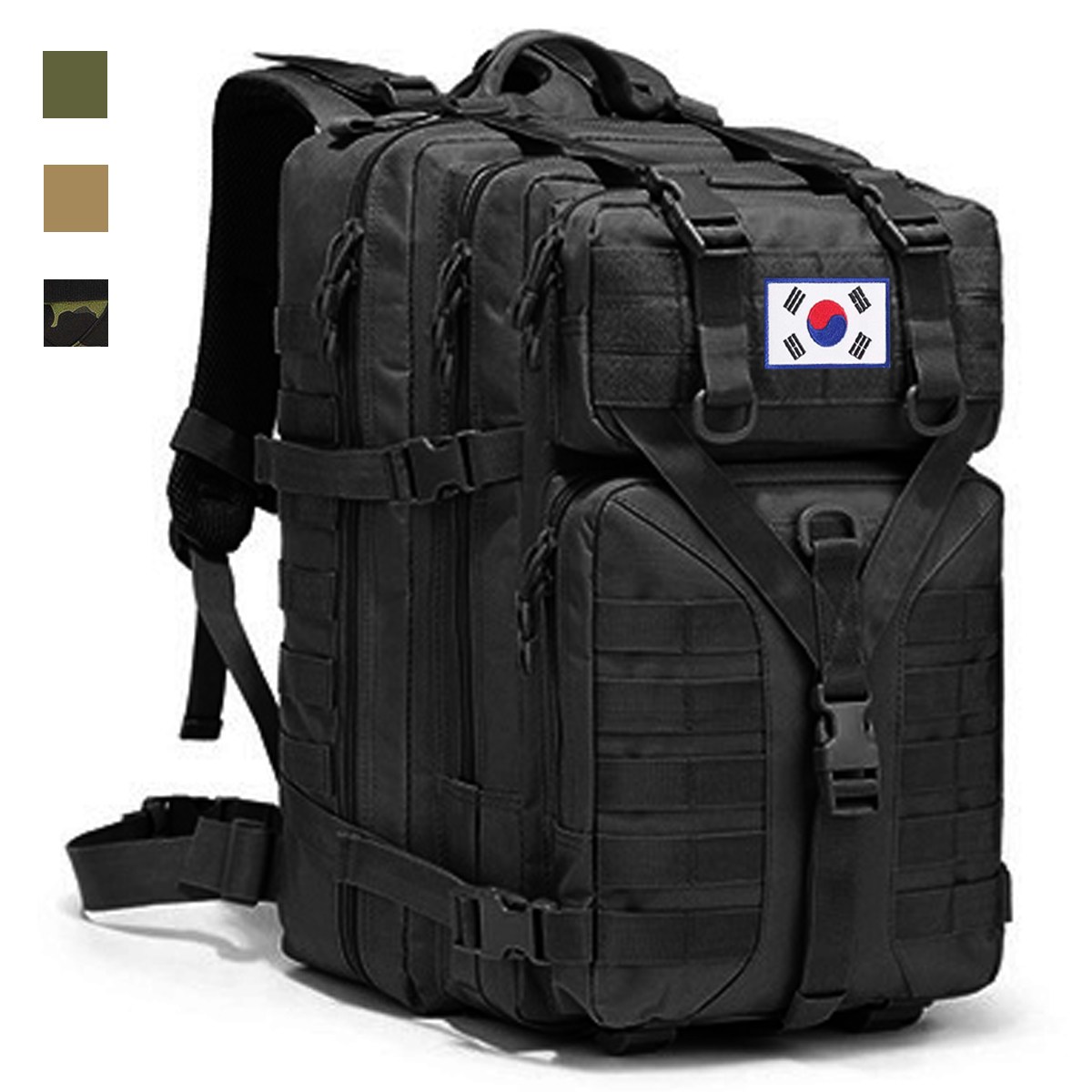 남성용 대용량 60L 피트니스 운동 군용 백팩 + 태극기 패치, 여행, 하이킹, 캠핑, 아웃도어 활동 등에 적합 35,900원