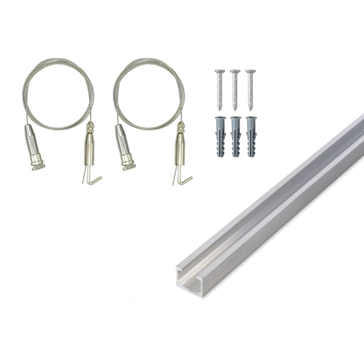 코텍스 천장레일용 액자 와이어 걸이2p + 액자레일 90cm 세트, 실버, 1세트 9,900원