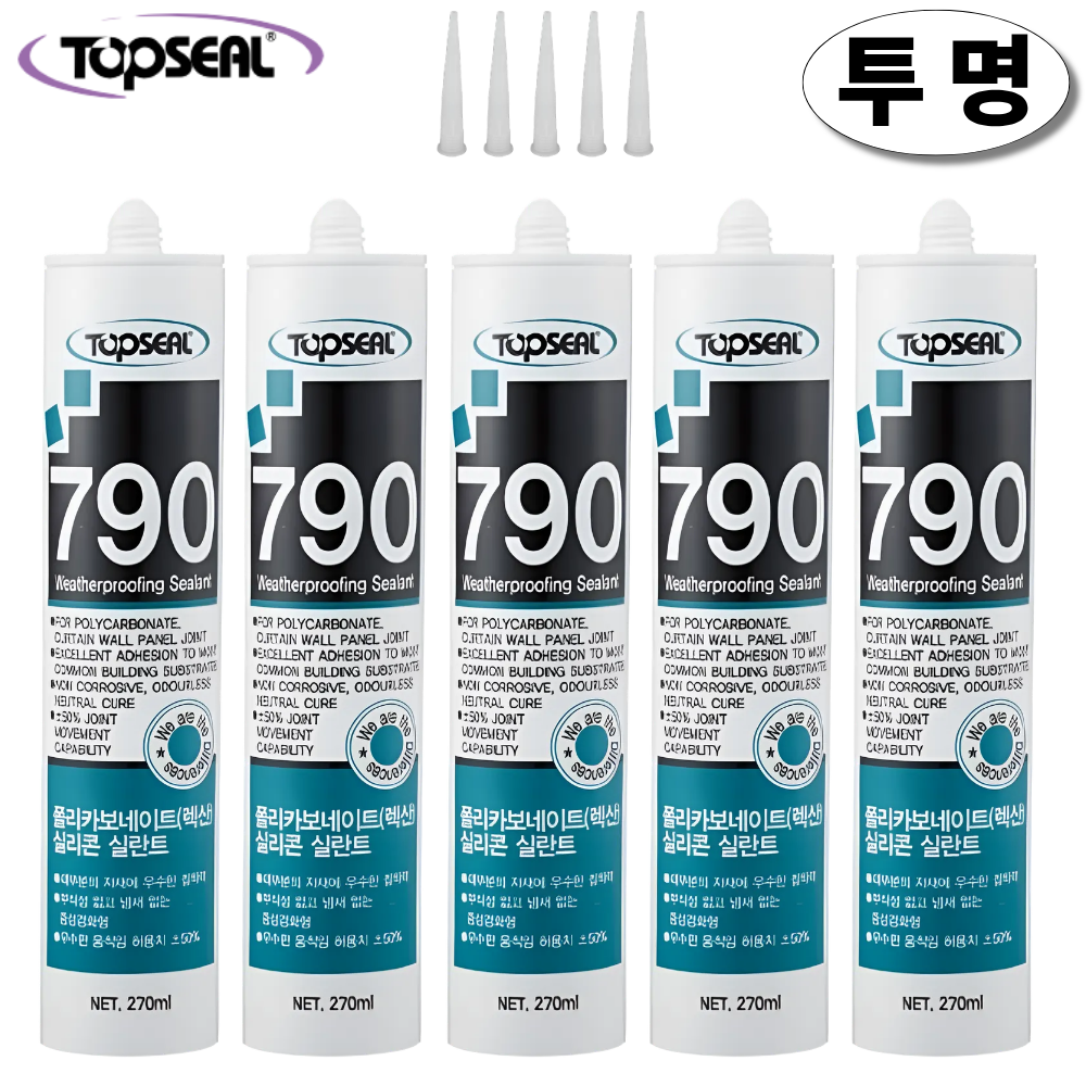 탑씰 790 렉산 외장용 투명 실리콘 실란트 270ml 노즐포함 16,200원