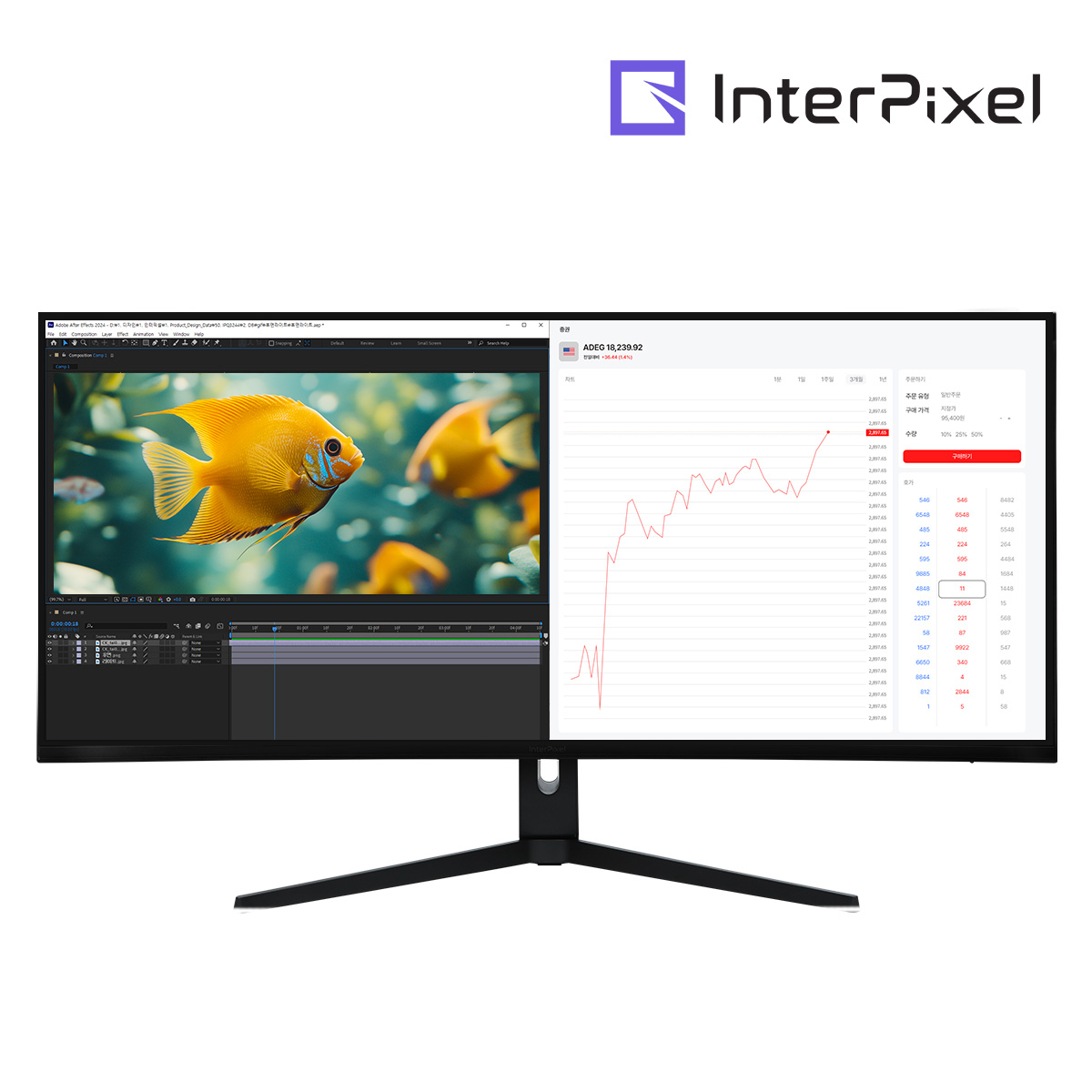 인터픽셀 IPU4010 WUHD 5K NANO IPS 75Hz 100.859cm 무결점 울트라와이드 모니터 KVM스위치 높이조절 지싱크호환 프리싱크 HDR PIP PBP 739,000원