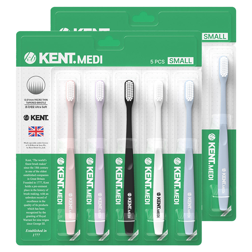 켄트 메디 스몰 헤드 초극세모 칫솔 5종 세트, 2세트, 1개입 47,250원