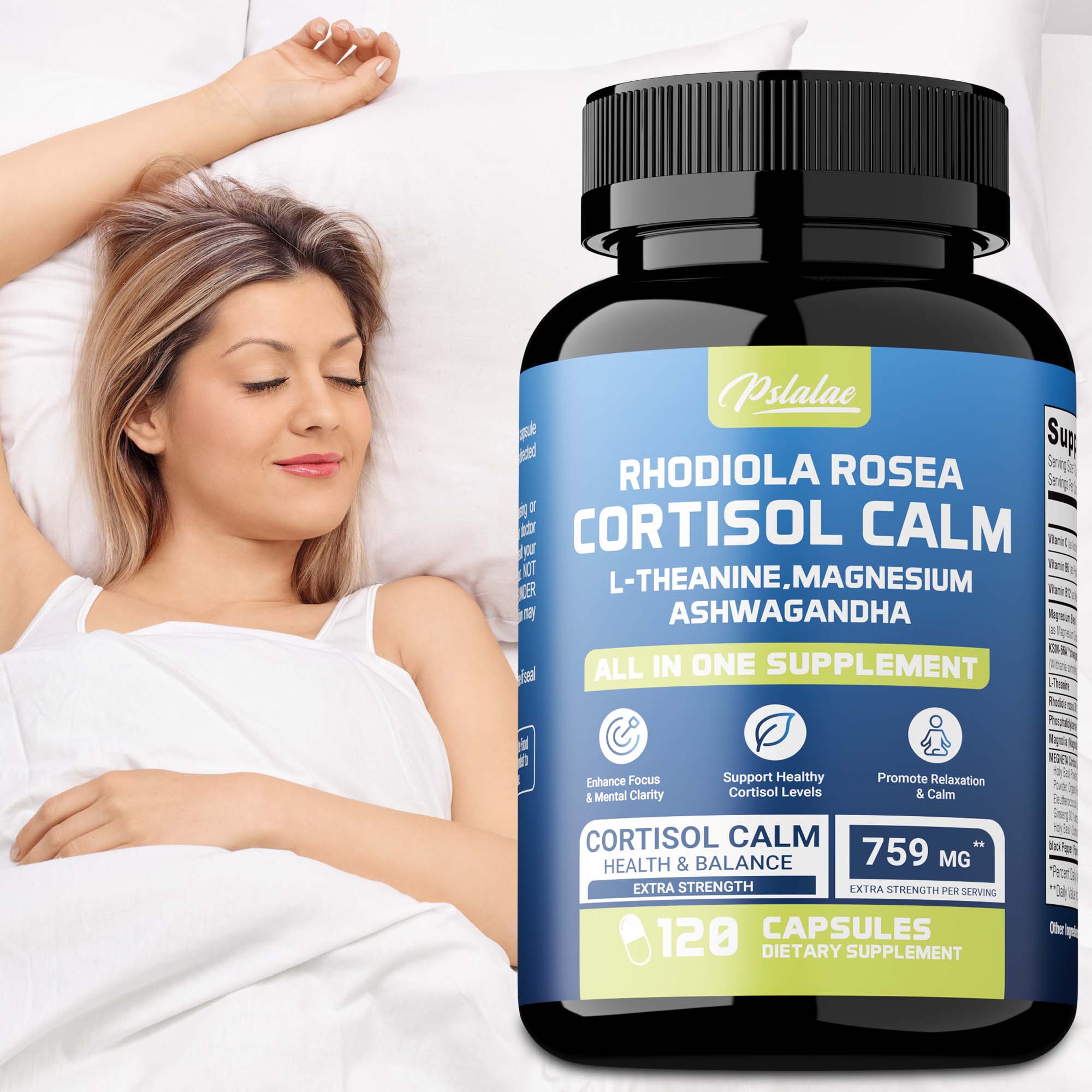 16-in-1 코티솔 균형 및 수면 지원 - 마그네슘, 아슈와간다 및 L-테아닌이 함유된 천연 진정 포뮬러 - 편안한 수면, 이완, 집중력 및 건강한 코티솔 수치 지원 38,250원