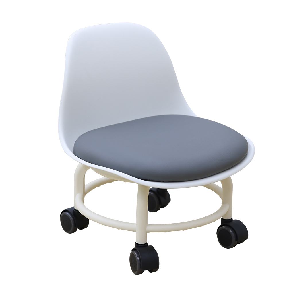 21세기트랜드 고급 바퀴달린 등받이 귀요미 튼튼 좌식의자, 화이트인조가죽진그레이, 1개 28,800원