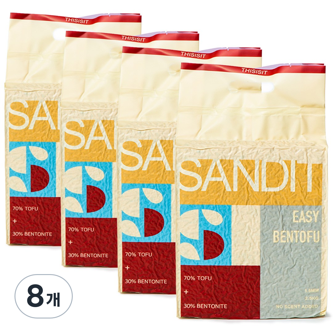 샌딧 벤토푸 3in1 두부+벤토 혼합모래 | 1.5mm 초미세입자 먼지제로 강력탈취, 무향, 8개, 7L 41,150원