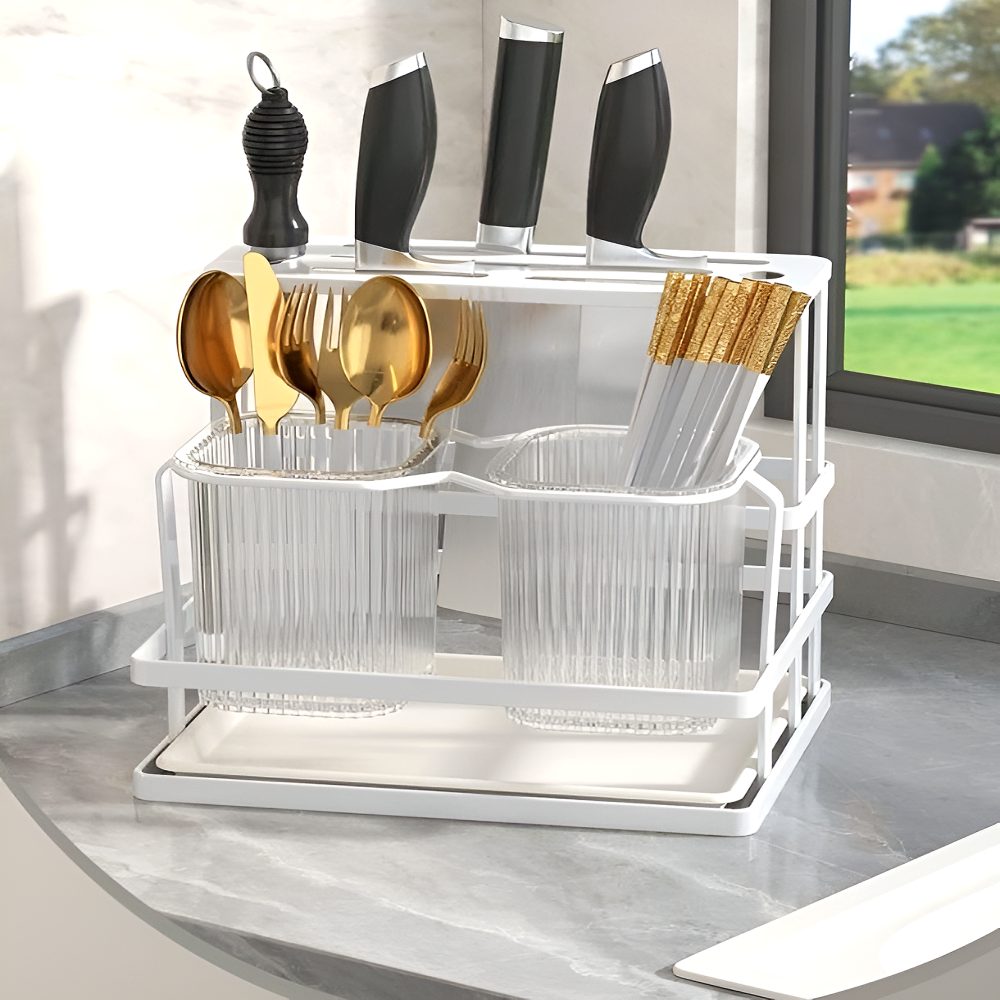 더더리빙 물빠짐 주방 싱크대 고급형 만능 칼꽂이, 1개, 화이트 35,990원