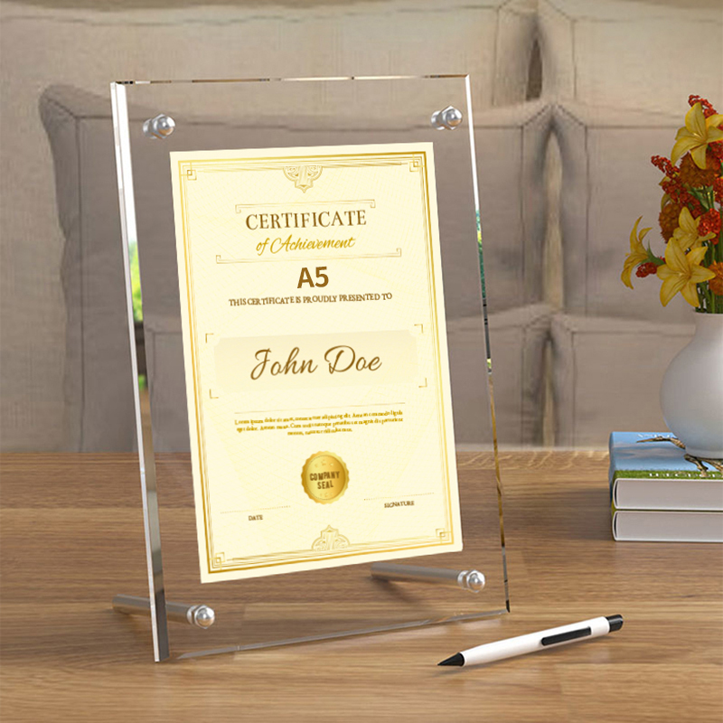 마벨인홈 사선컷팅 등록증 광고 홍보 메뉴판 안내물 스탠드 아크릴 액자, 1개, 투명 6,900원