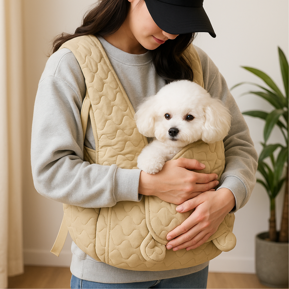 픽잇몰 강아지아기띠 애견앞가방 강아지슬링백 애견허그프론트백, 1개, 카키 34,100원